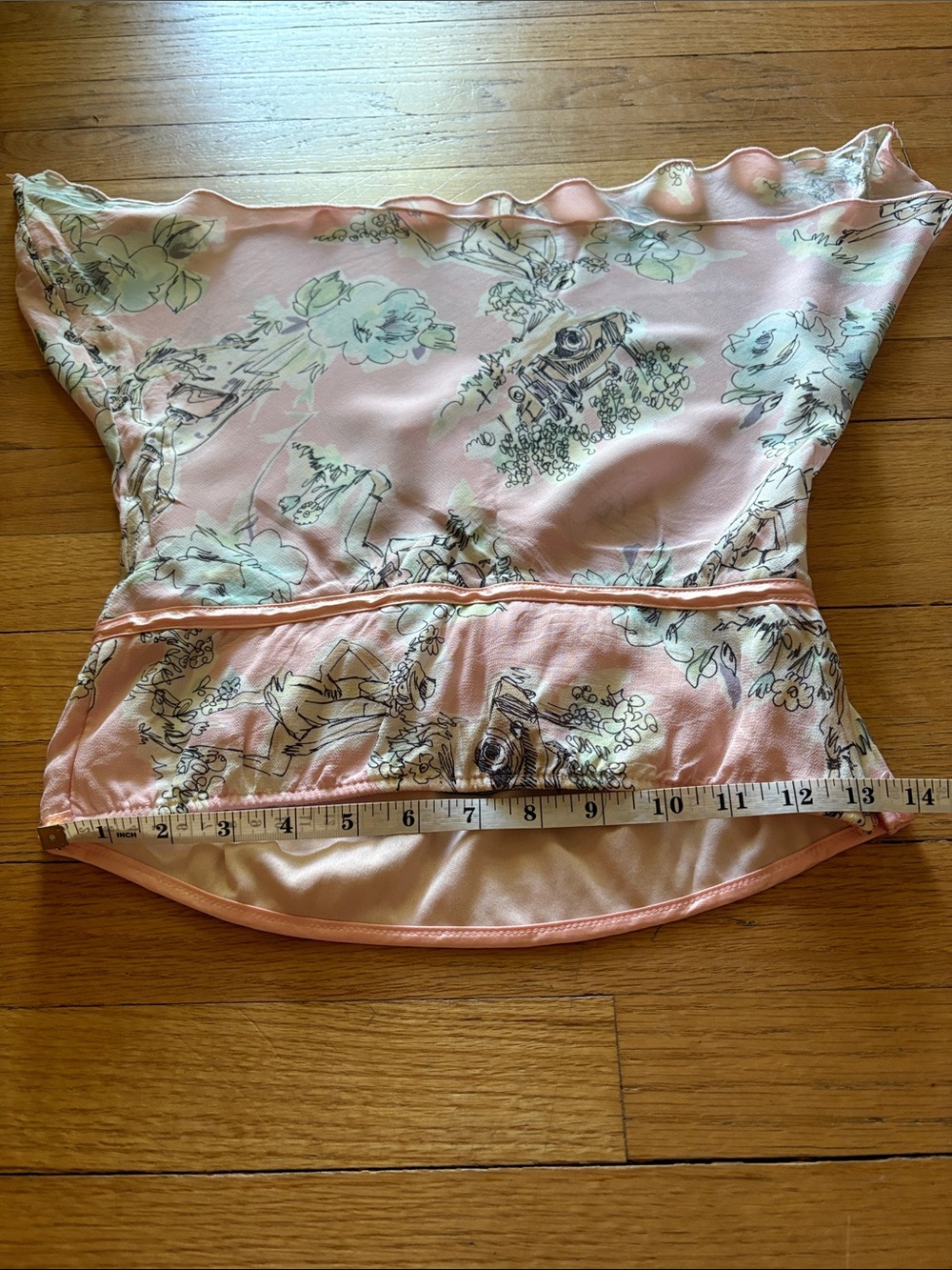 y2k Arden B pink handkerchief hem strapless going out top - Picture 7 of 7
